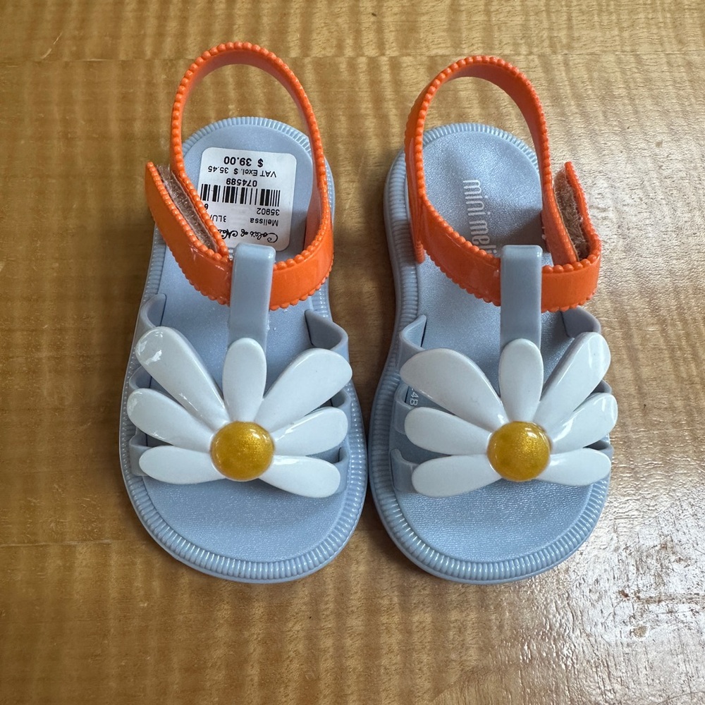 Mini Melissa Kids' Blue and Orange Sandals